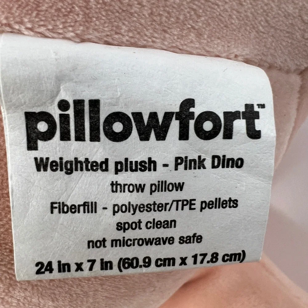 Pillowfort Pink Dino Weighted Plush 24 Inch Sensory Throw Pillow Stuffed Animal